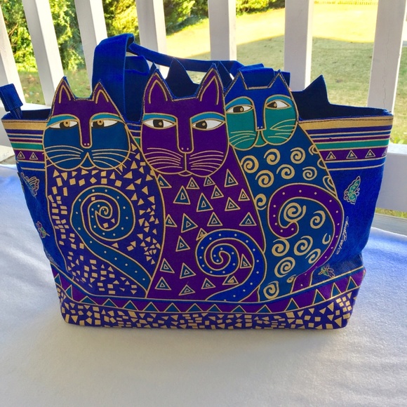 Cutout Cats Feline Indigo Tote - Picture 6 of 6
